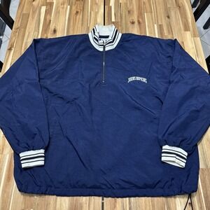 Vintage John Hopkins Jacket Mens 2XL Champion Blue Lined 1/4 Zip College 90s